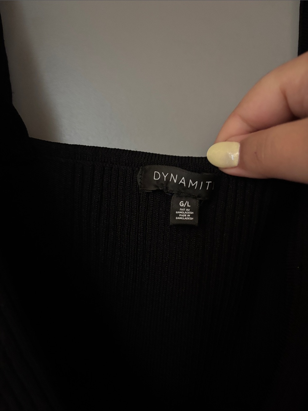 Dynamite Black Ribbed Draped Tank - Picture 2 of 4
